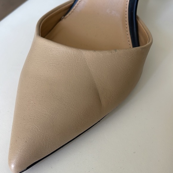 EXPRESS TWO-TONED BEIGE AND BLACK SLINGBACK HEELS - Picture 3 of 9